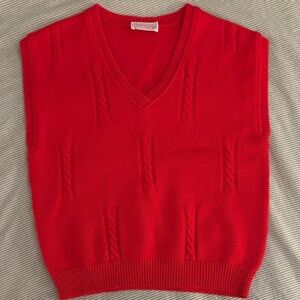 Vintage Pendleton Vivid Red V-Neck Sweater Vest
